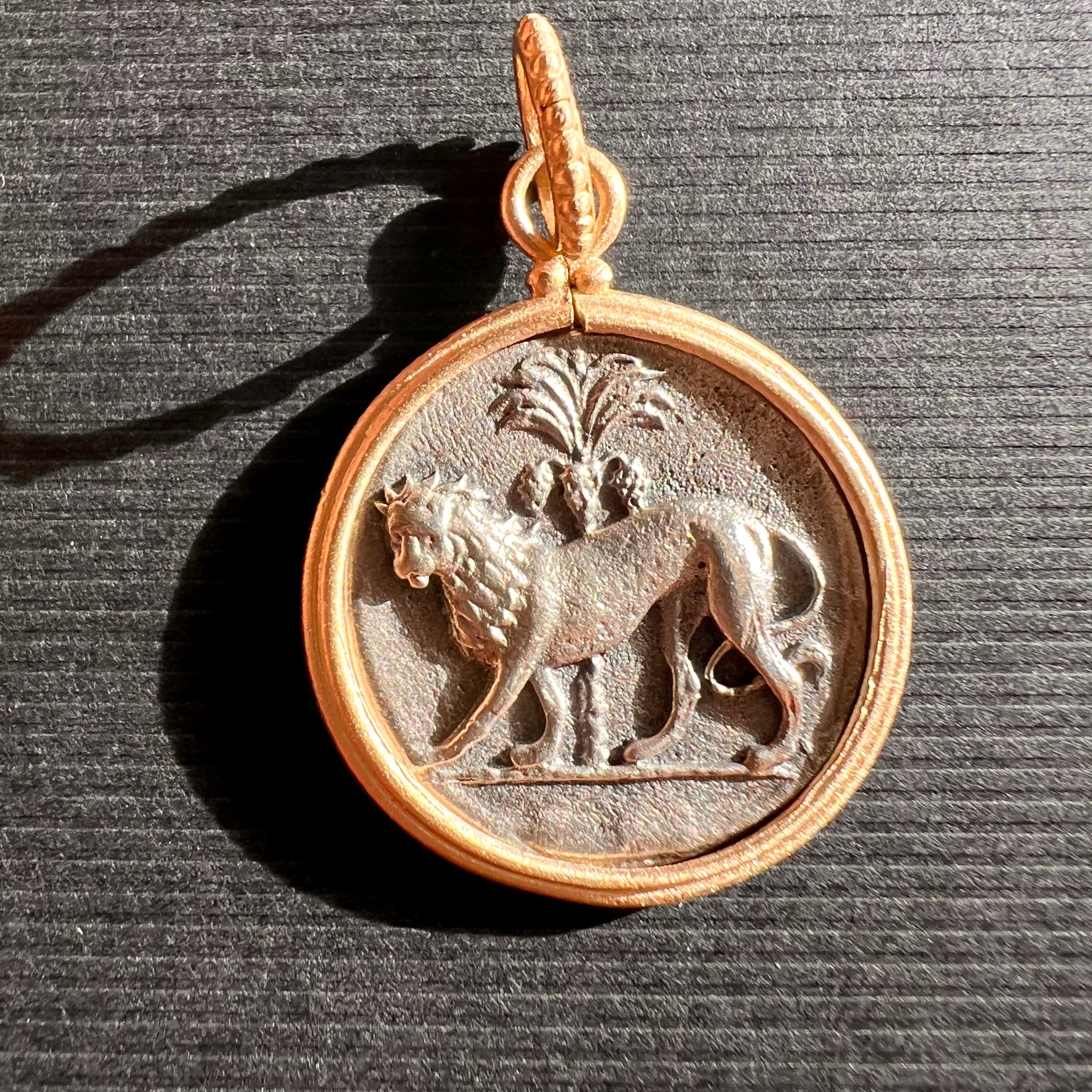 RARECAT Charm - Solid Silver with Gold Loop & Bezel