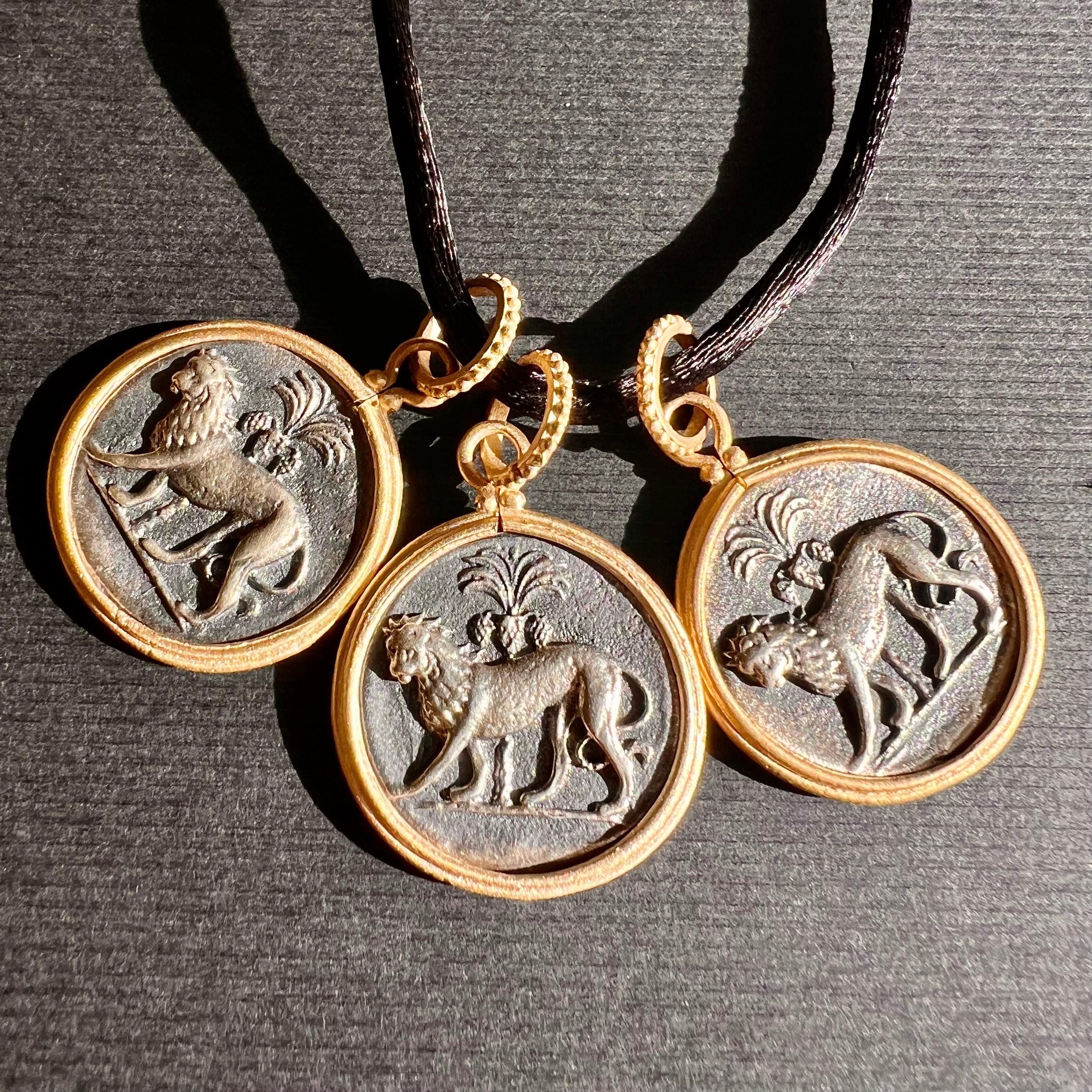 RARECAT Charm - Solid Silver with Gold Loop & Bezel