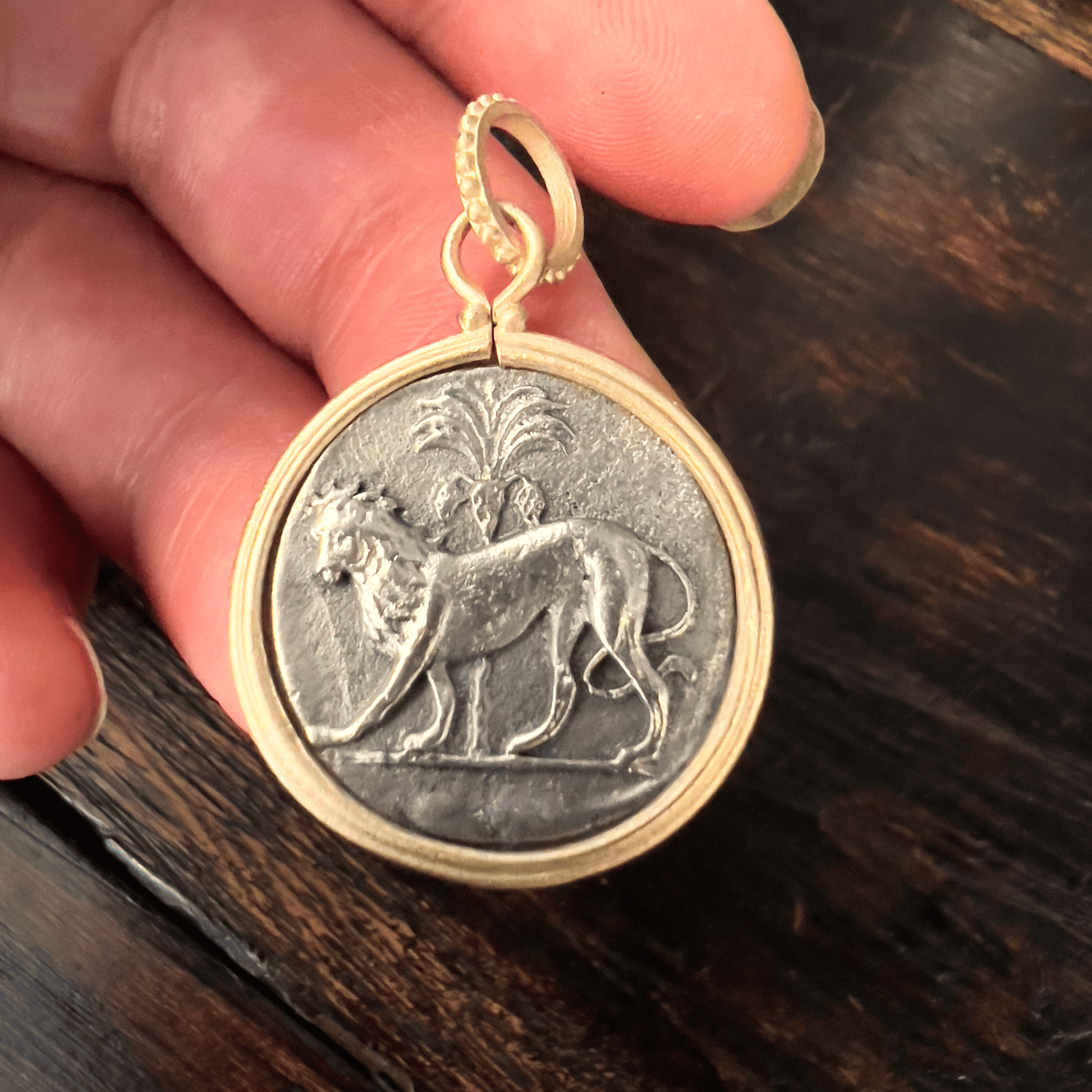 RARECAT Charm - Solid Silver with Gold Loop & Bezel