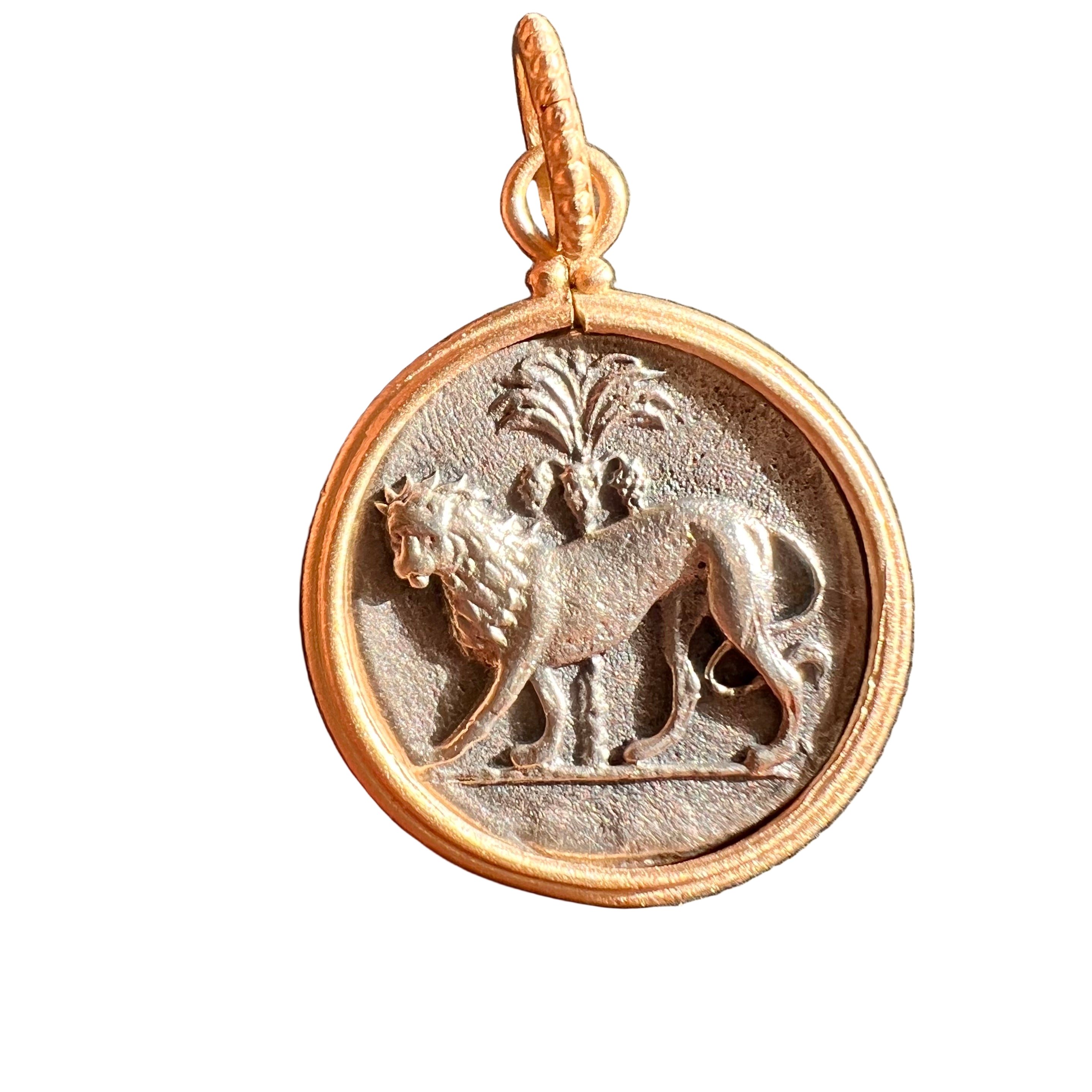 RARECAT Charm - Solid Silver with Gold Loop & Bezel